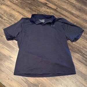 Under Armour Men's Dark Blue Striped Polo